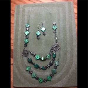 Handmade necklace and earrings